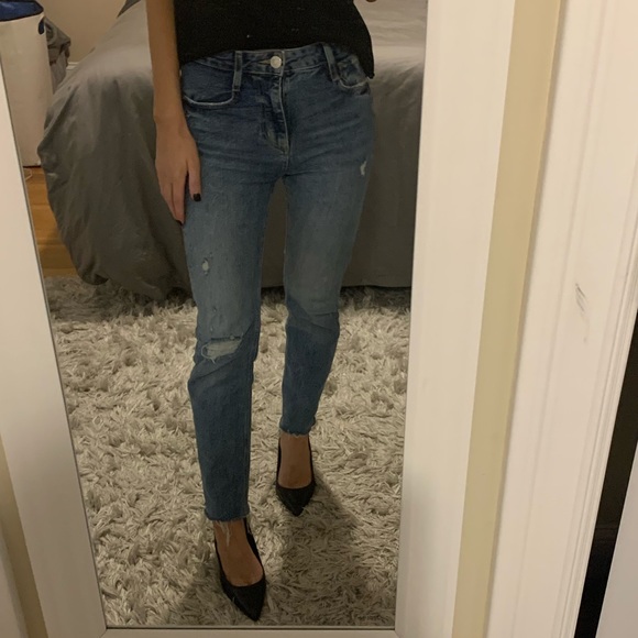 ZARA JEANS-size 0😍 HIGH RISE, GREAT DENIM QUALITY - Picture 6 of 8